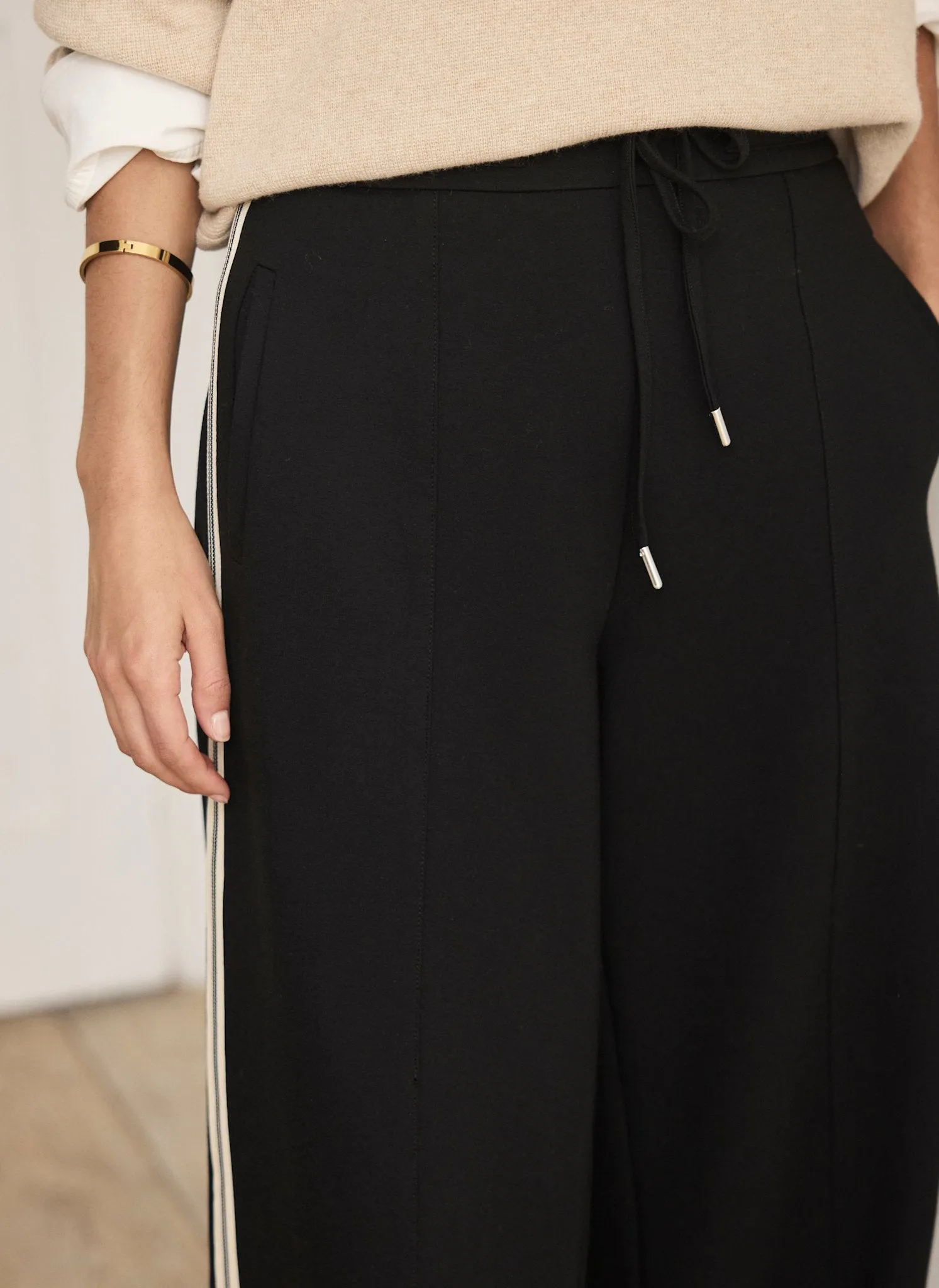 Black Side Stripe Barrel Trousers sold by Mint Velvet product image thumbnail 4