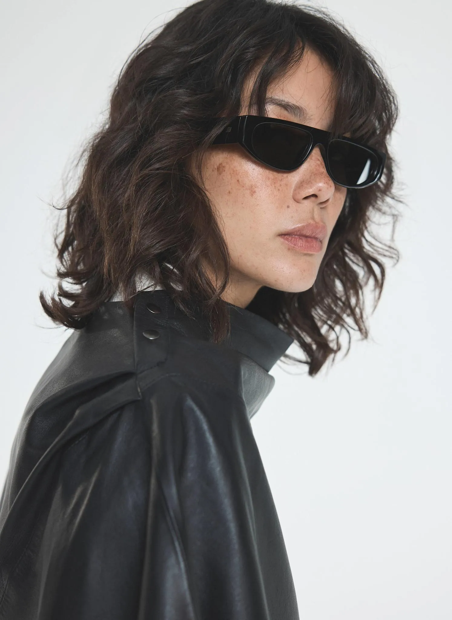 Black Leather Fringed Cape sold by Mint Velvet product image thumbnail 4