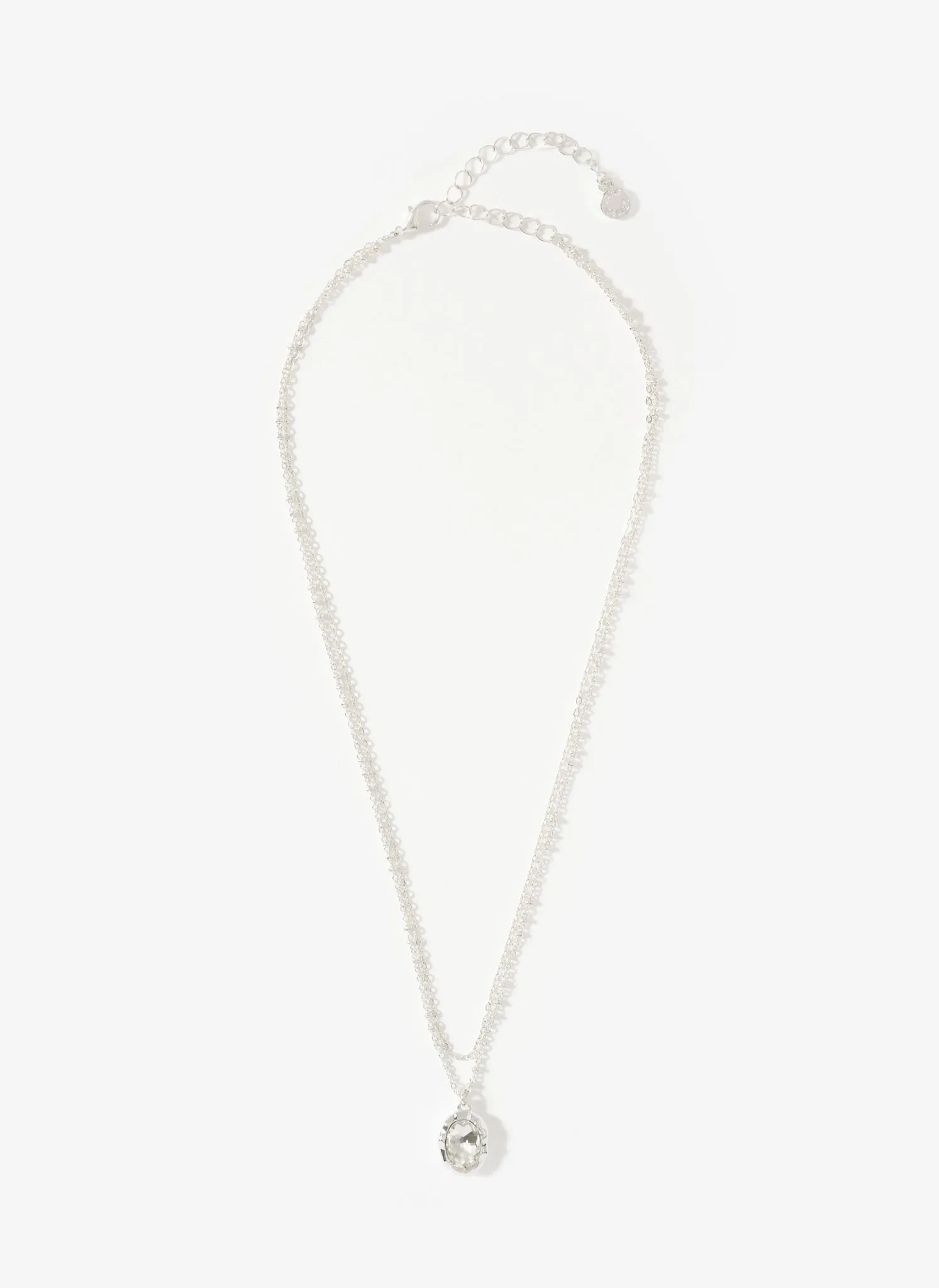 Silver Tone Layered Crystal Stone Necklace sold by Mint Velvet product image thumbnail 2