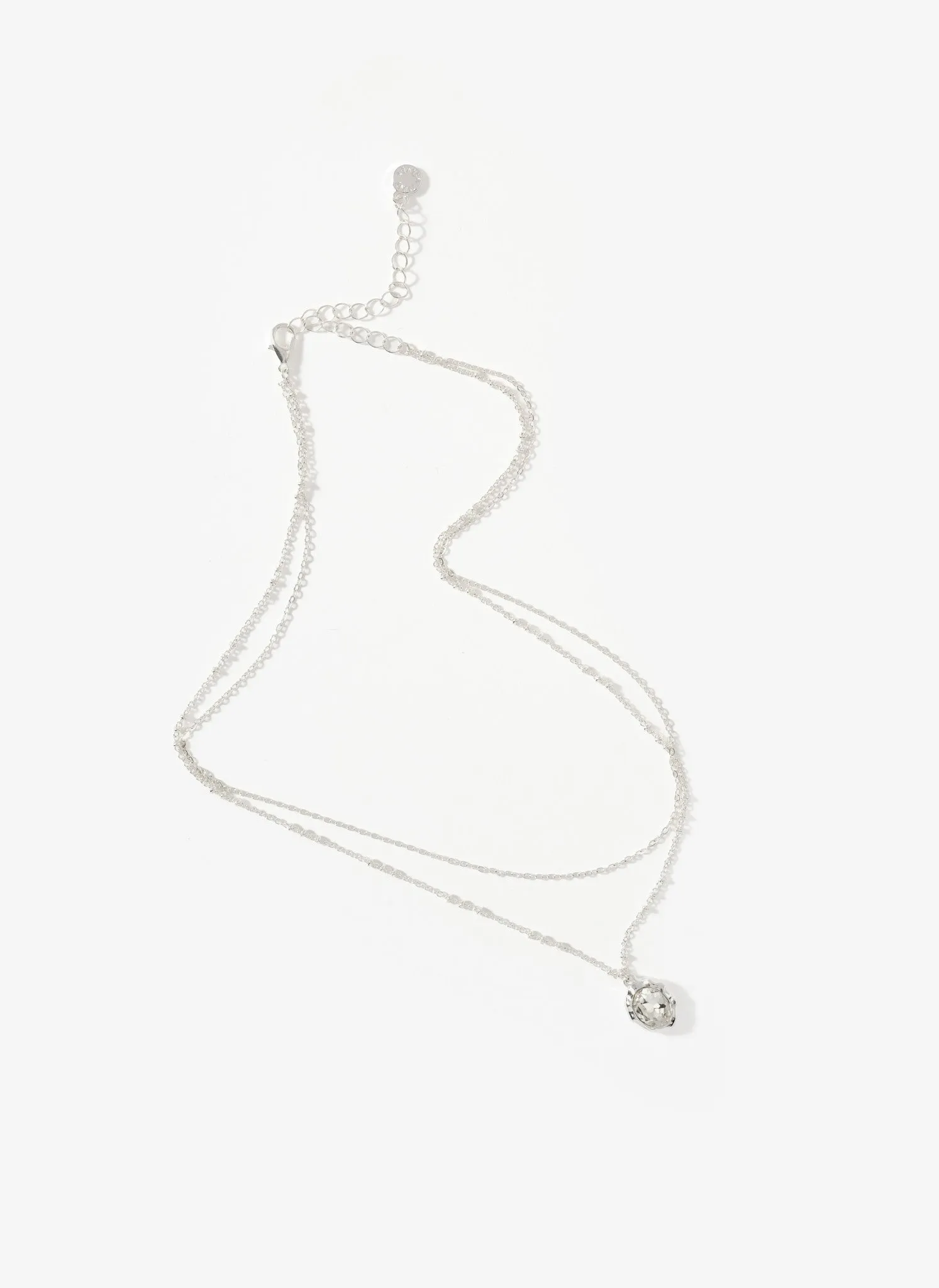 Silver Tone Layered Crystal Stone Necklace sold by Mint Velvet product image thumbnail 3