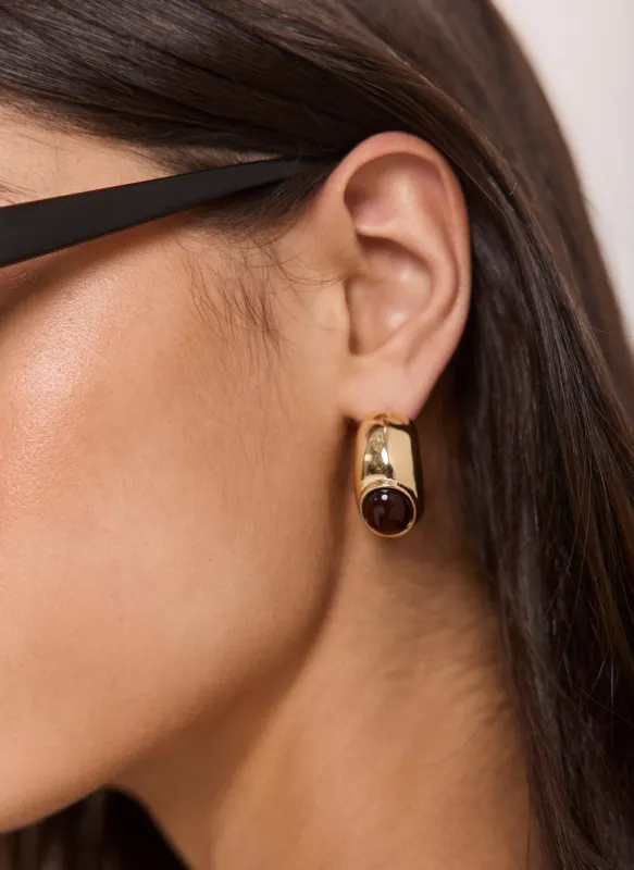 Gold Tone Resin Mix Hoop Earrings made by Mint Velvet