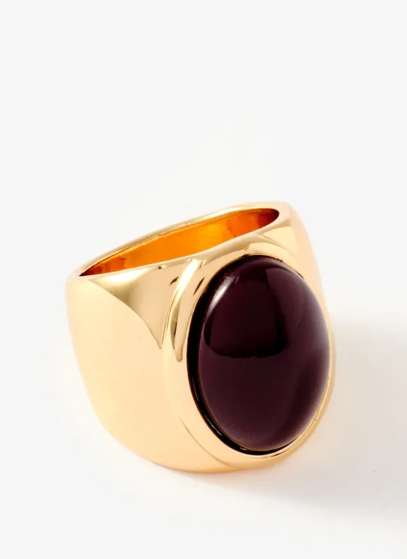 Gold Tone Resin Stone Ring made by Mint Velvet