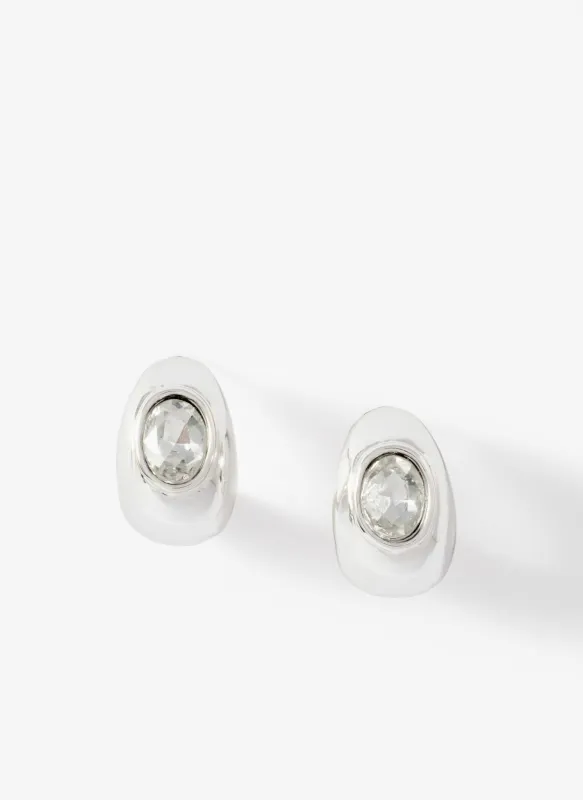 Silver Tone Crystal Mix Hoop Earrings made by Mint Velvet