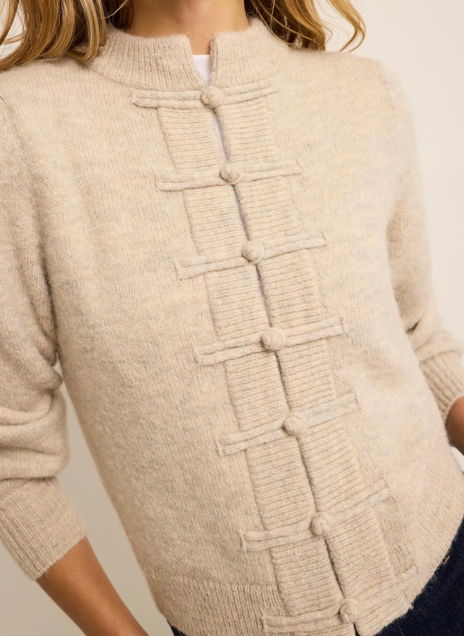 Neutral Knot Button Detail Cardigan sold by Mint Velvet product image thumbnail 4