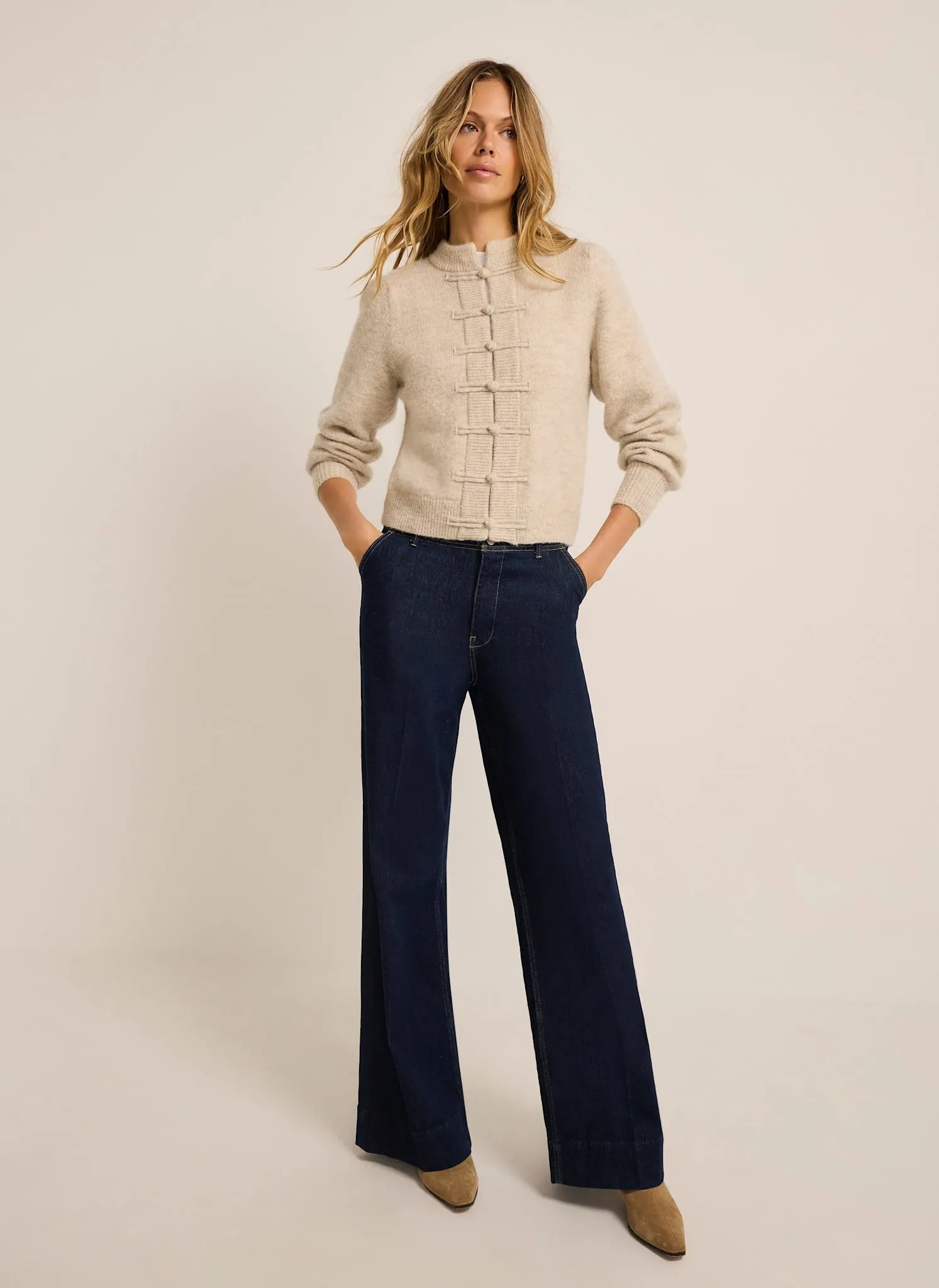 Neutral Knot Button Detail Cardigan sold by Mint Velvet product image thumbnail 3