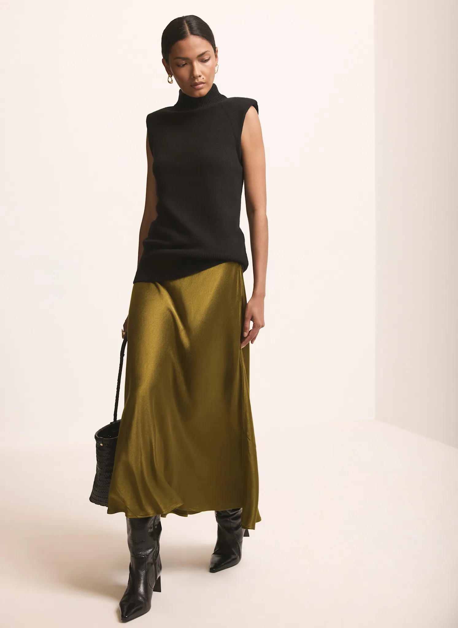 Black Shoulder Pad Sleeveless Knit Top sold by Mint Velvet product image thumbnail 2