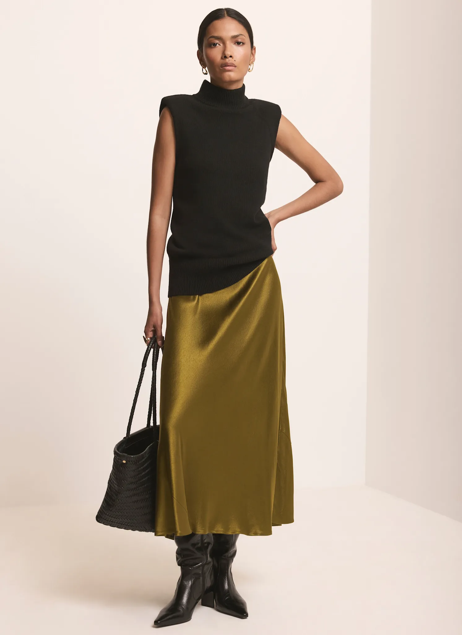 Black Shoulder Pad Sleeveless Knit Top sold by Mint Velvet product image thumbnail 4