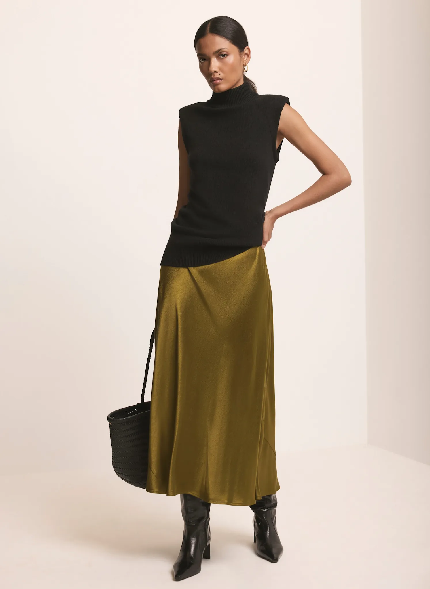 Black Shoulder Pad Sleeveless Knit Top sold by Mint Velvet product image thumbnail 5