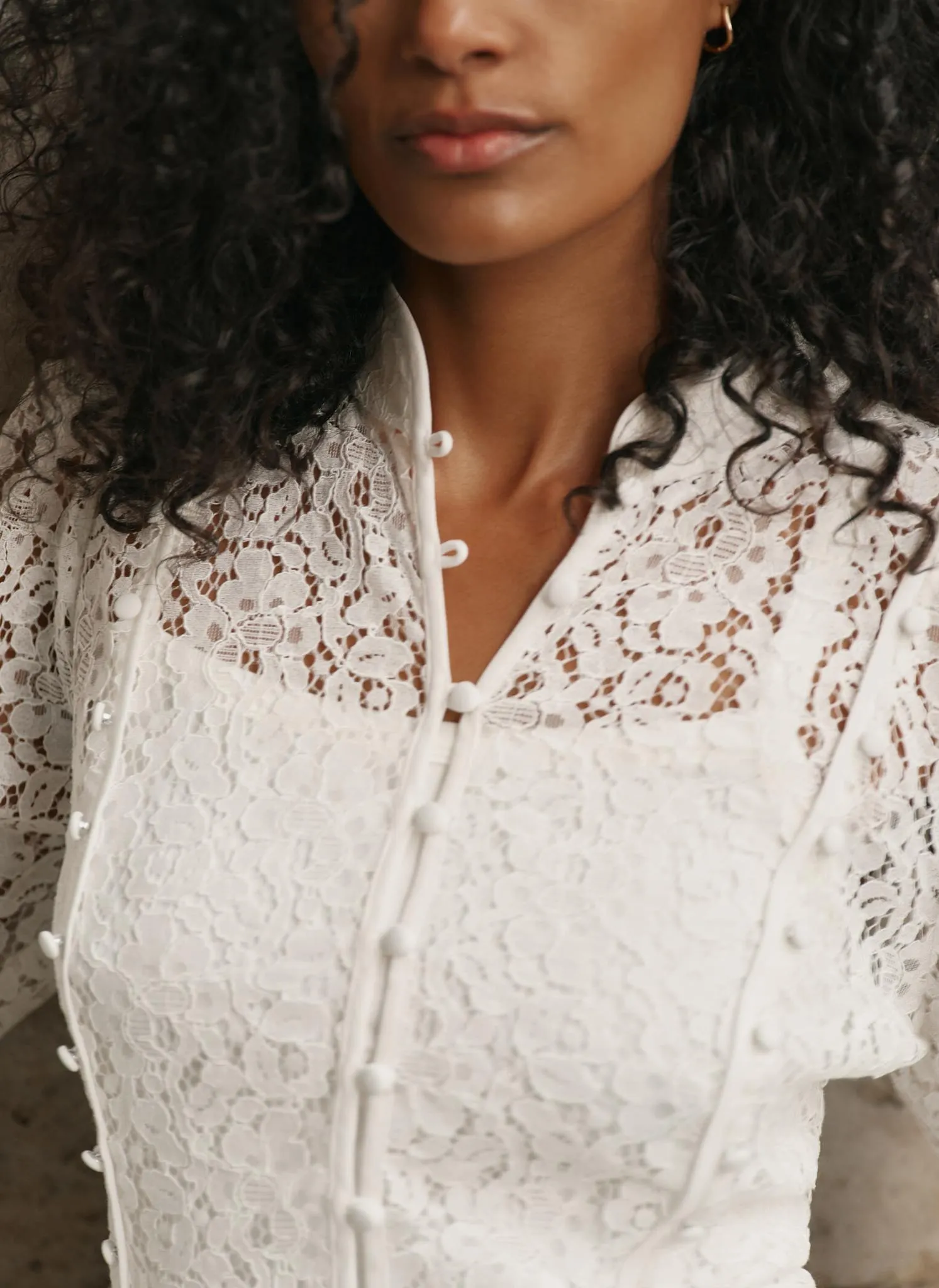 White Lace Military Blouse sold by Mint Velvet product image thumbnail 3