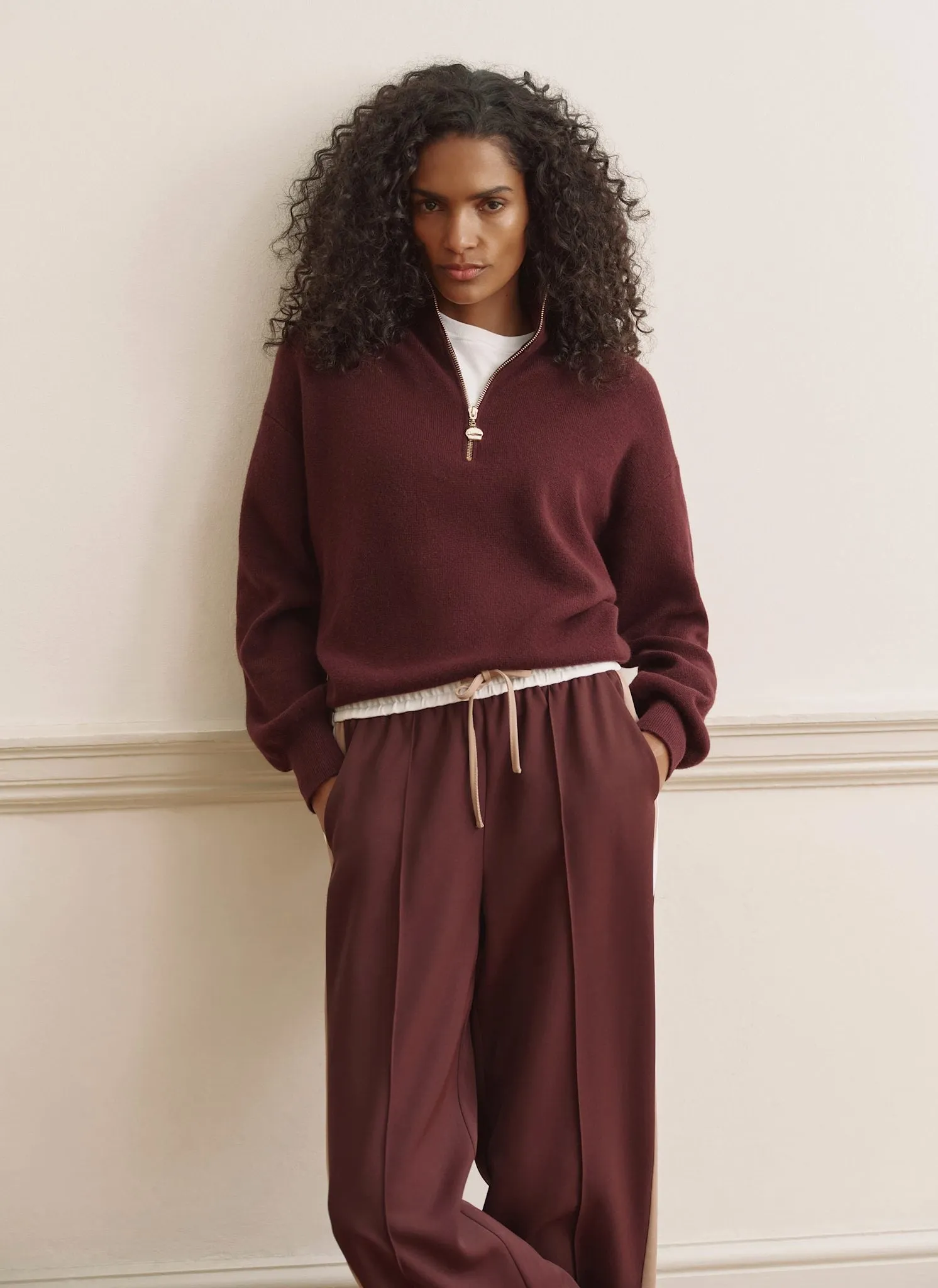 Burgundy Funnel Neck Zip Through Jumper sold by Mint Velvet product image thumbnail 2