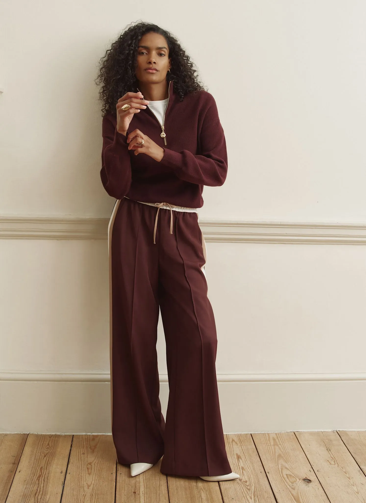 Burgundy Funnel Neck Zip Through Jumper sold by Mint Velvet product image thumbnail 4
