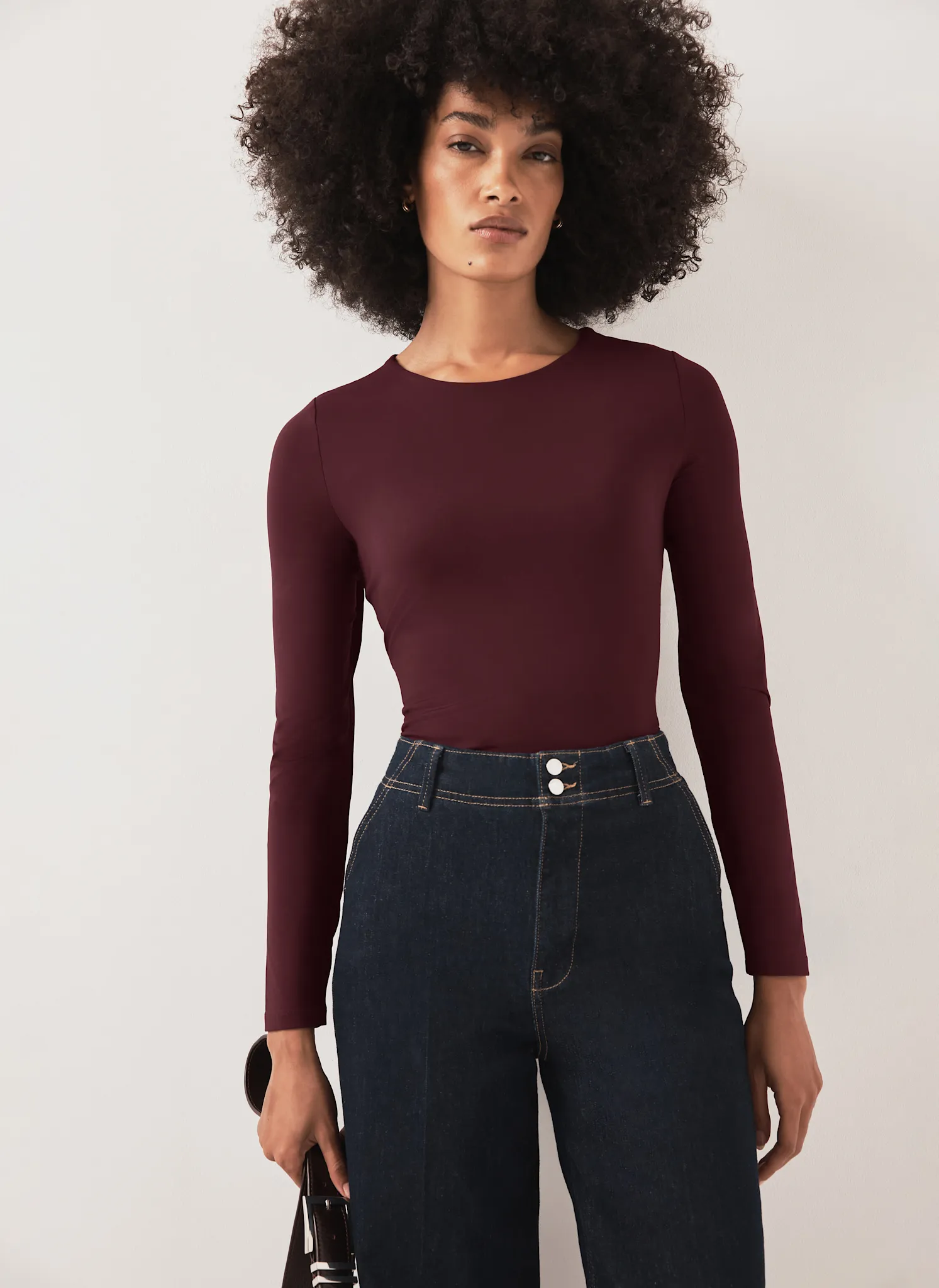 Burgundy Layering Long Sleeve Top sold by Mint Velvet