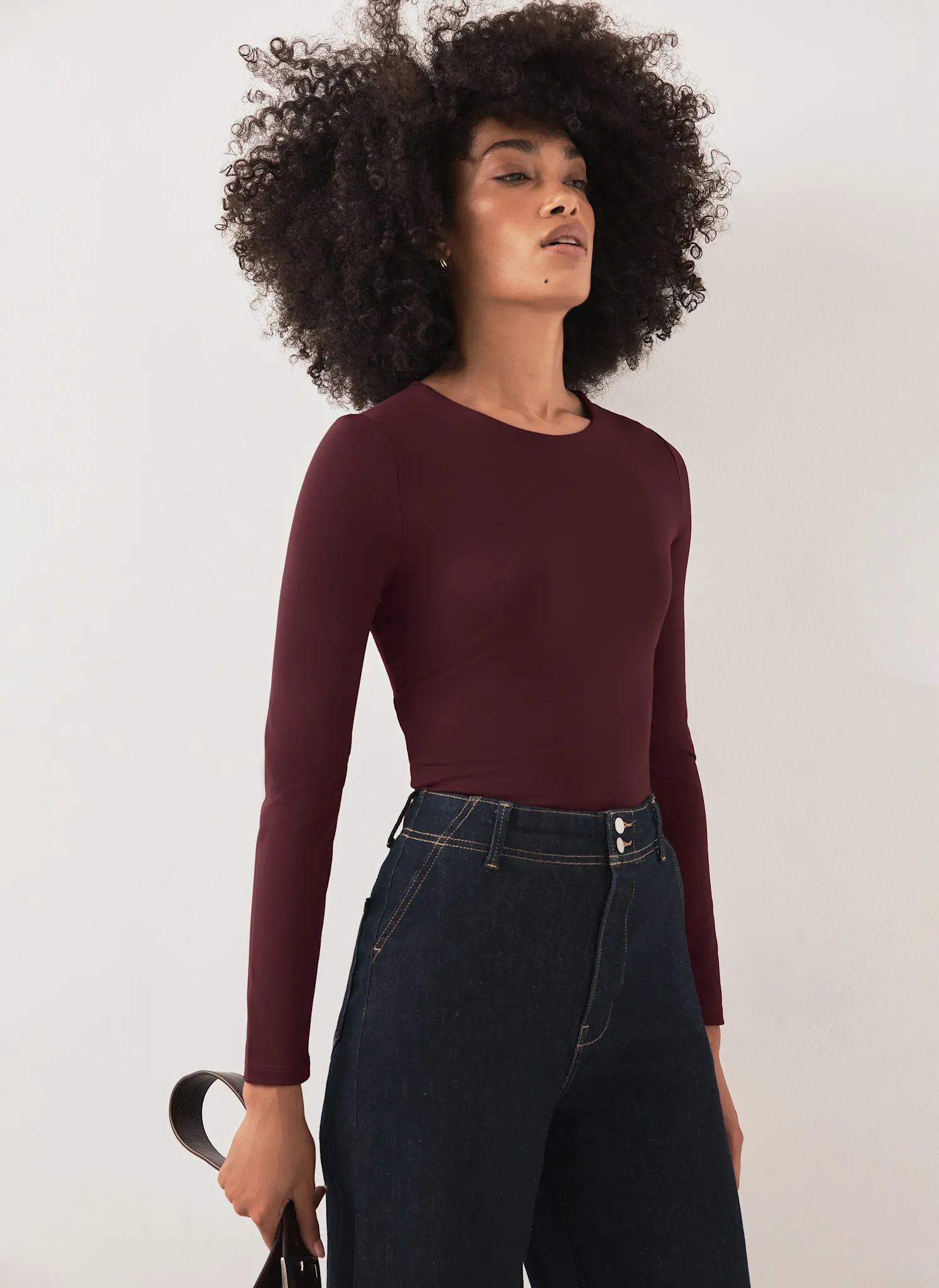 Burgundy Layering Long Sleeve Top sold by Mint Velvet product image thumbnail 2