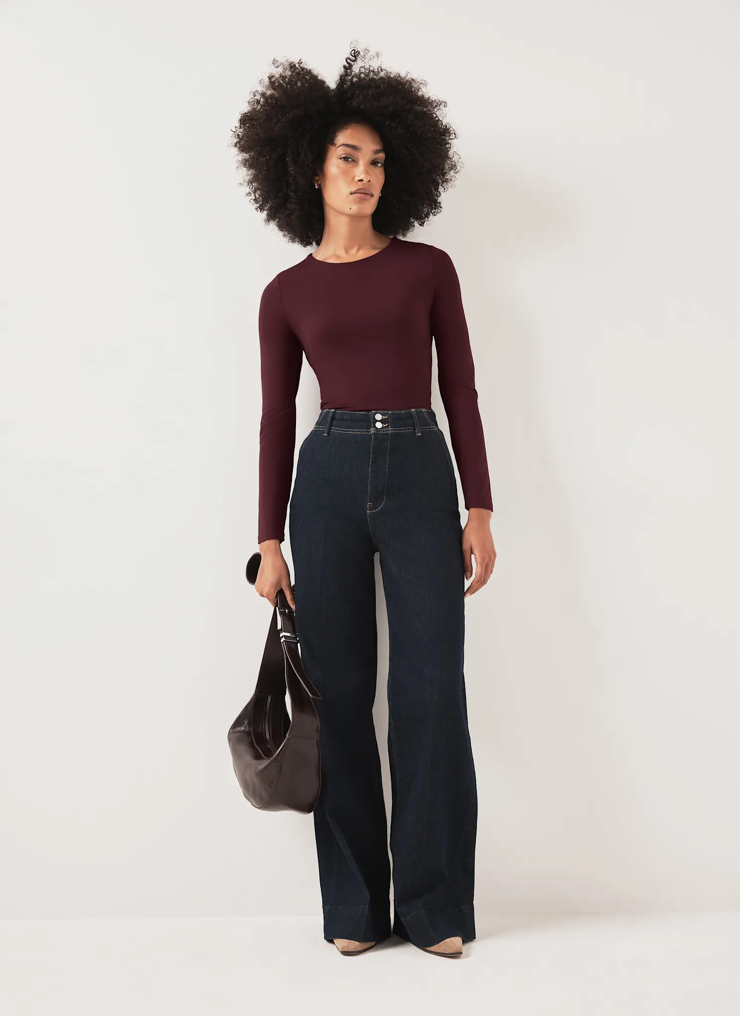 Burgundy Layering Long Sleeve Top sold by Mint Velvet product image thumbnail 3