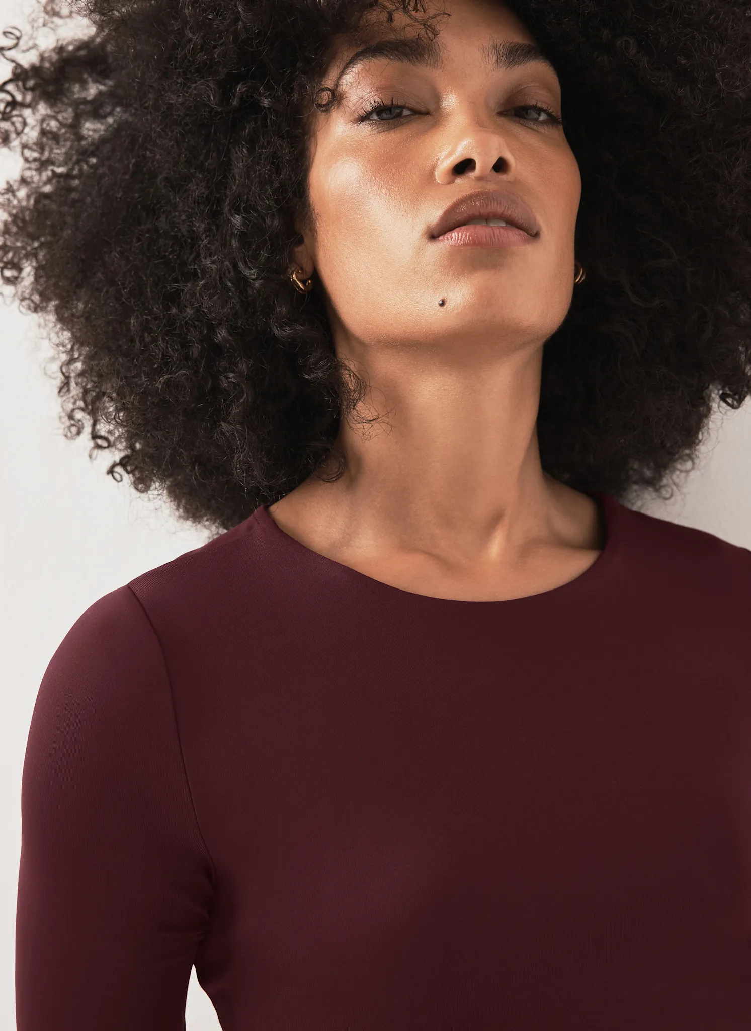 Burgundy Layering Long Sleeve Top sold by Mint Velvet product image thumbnail 4