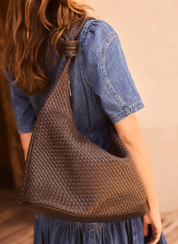 Nora Brown Leather Hobo Bag made by Mint Velvet