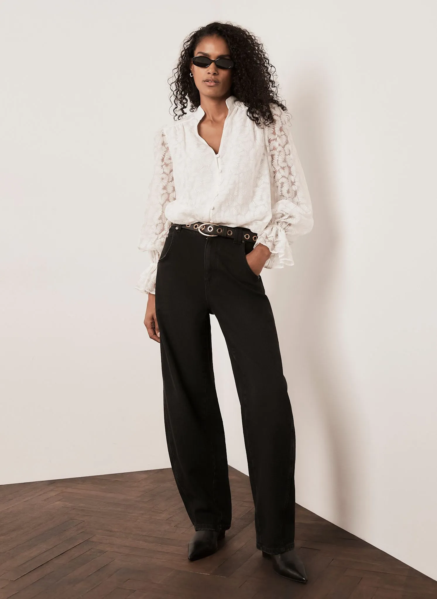 Cream Puff Shoulder Feather Detail Blouse sold by Mint Velvet product image thumbnail 3