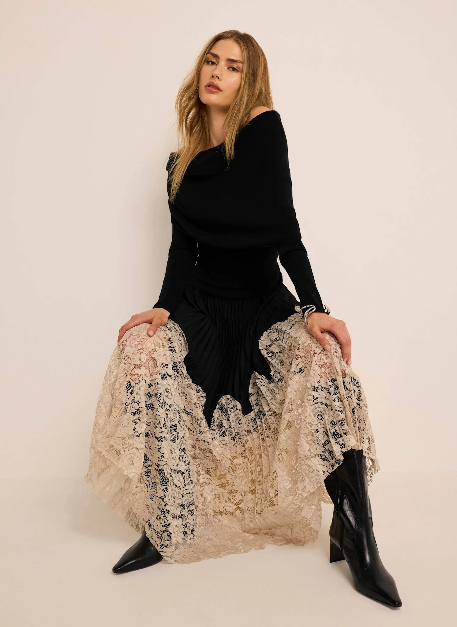 Black Bardot Knit Top sold by Mint Velvet product image thumbnail 2