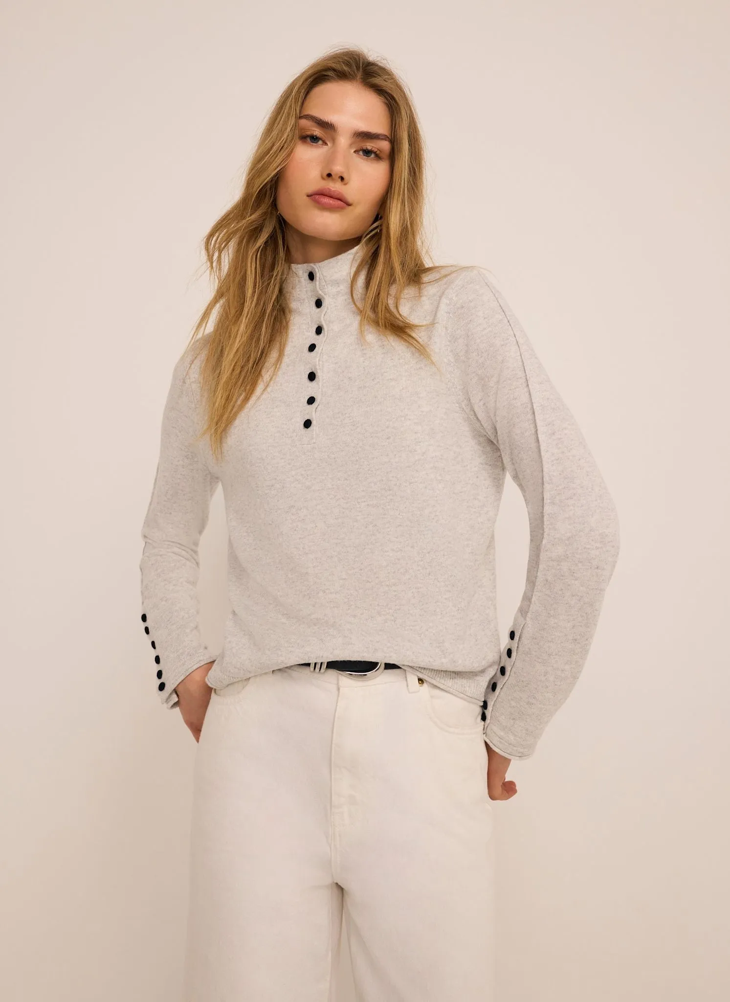Grey Funnel Neck Knit Top sold by Mint Velvet product image thumbnail 2