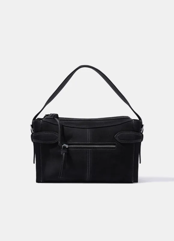 Annie Dark Grey Suede Crossbody Bag made by Mint Velvet