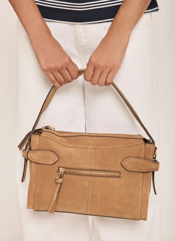 Annie Tan Suede Crossbody Bag made by Mint Velvet