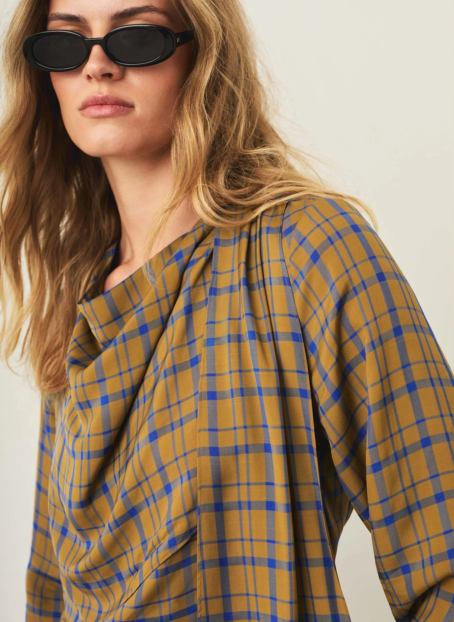 Gold Checked Scarf Detail Top sold by Mint Velvet product image thumbnail 3