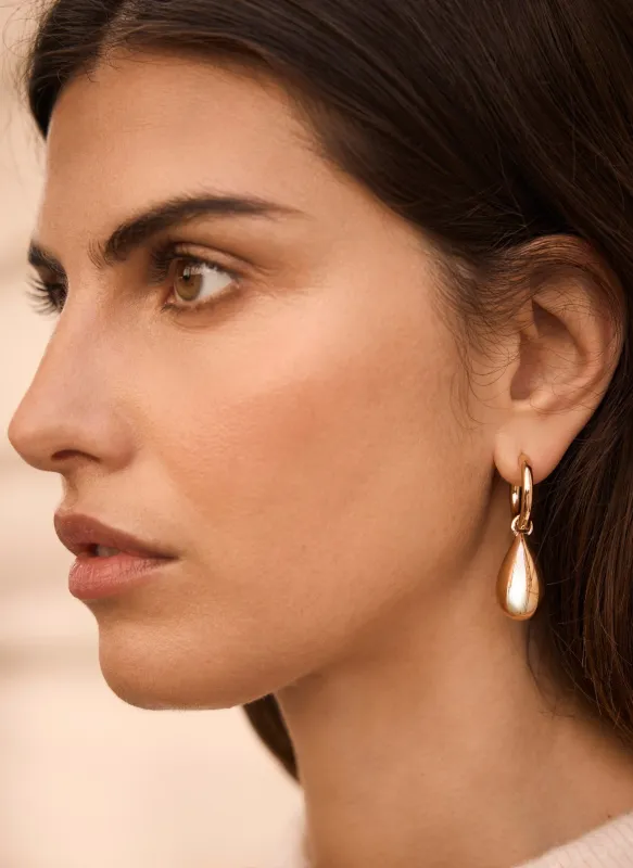 Gold Tone Teardrop Hoop Earrings made by Mint Velvet