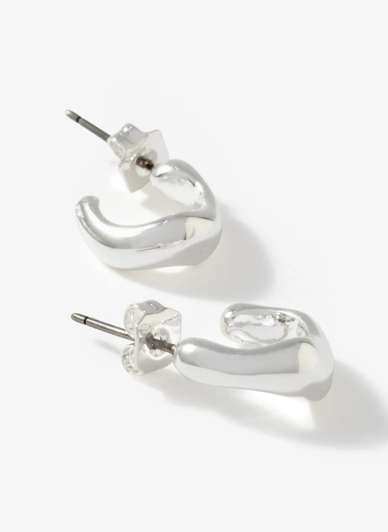 Silver Plated Wave Mini Hoops sold by Mint Velvet product image thumbnail 3