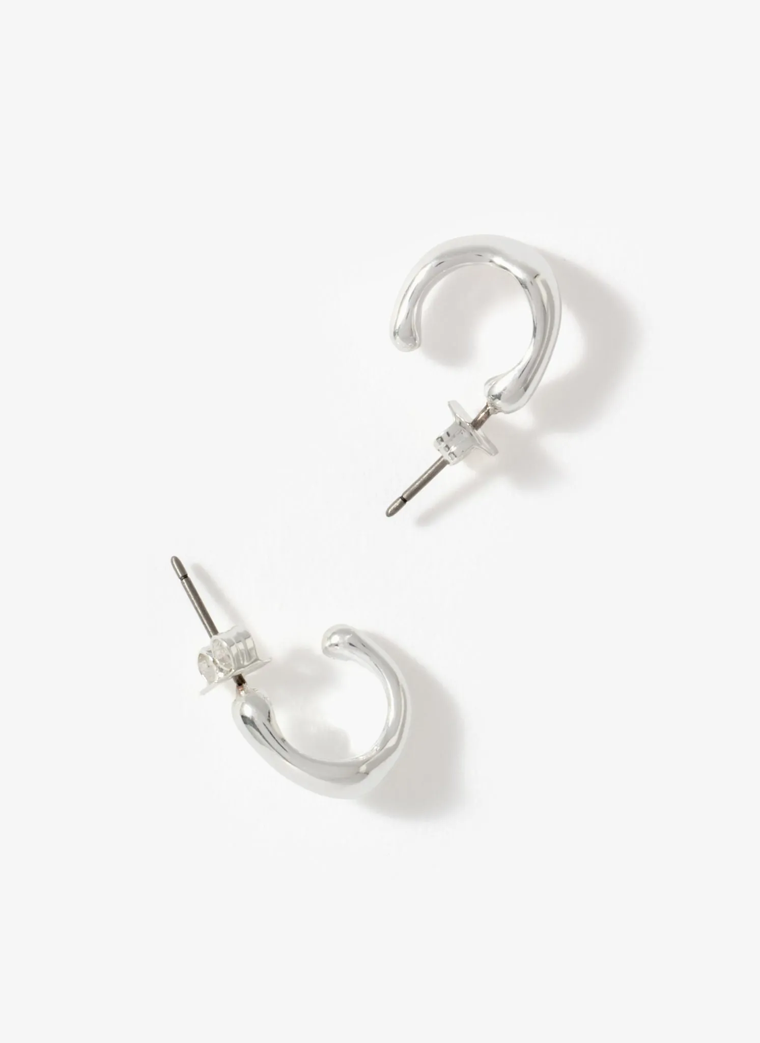 Silver Plated Wave Mini Hoops sold by Mint Velvet product image thumbnail 2