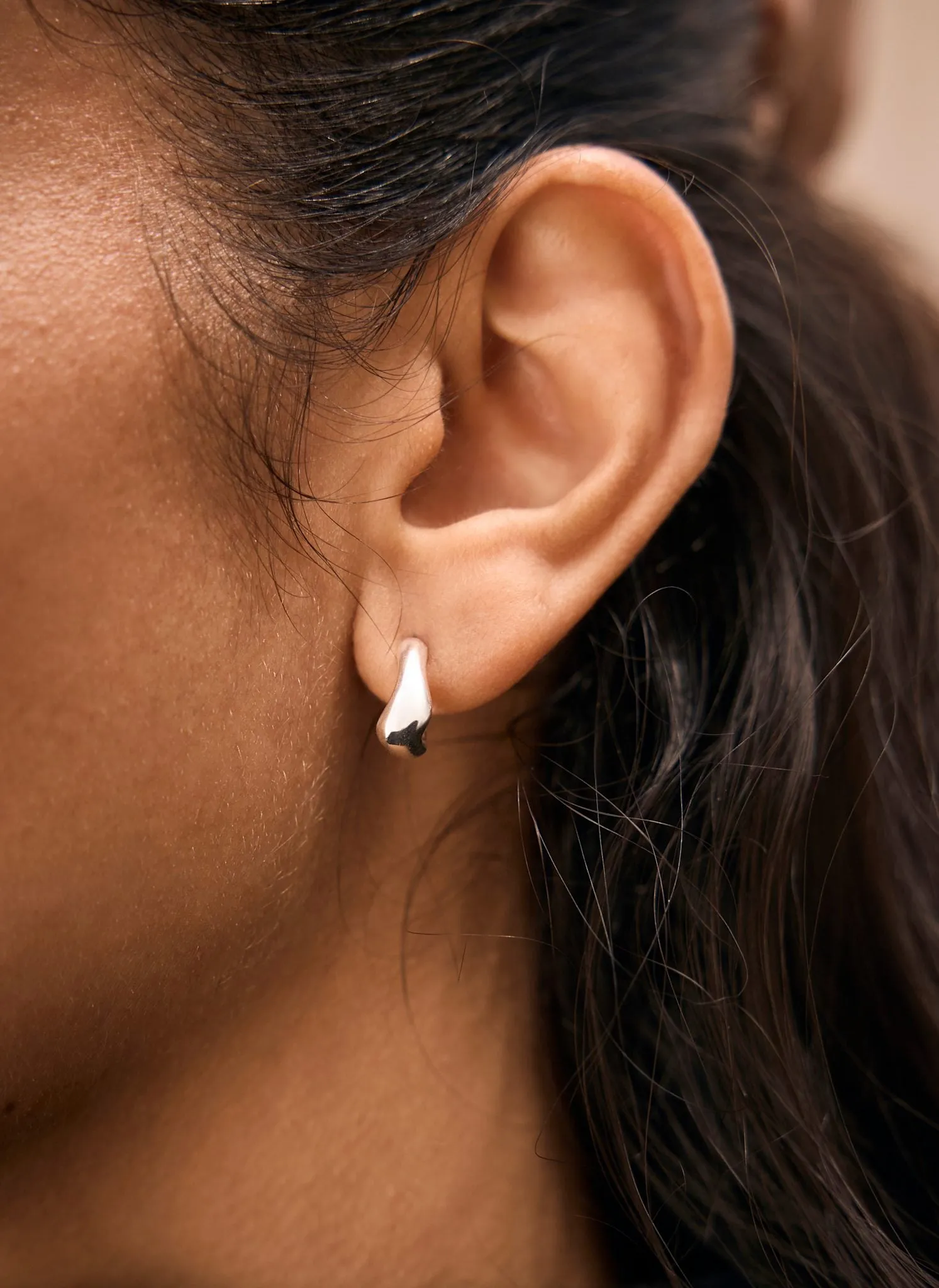 Silver Plated Wave Mini Hoops sold by Mint Velvet product image thumbnail 5