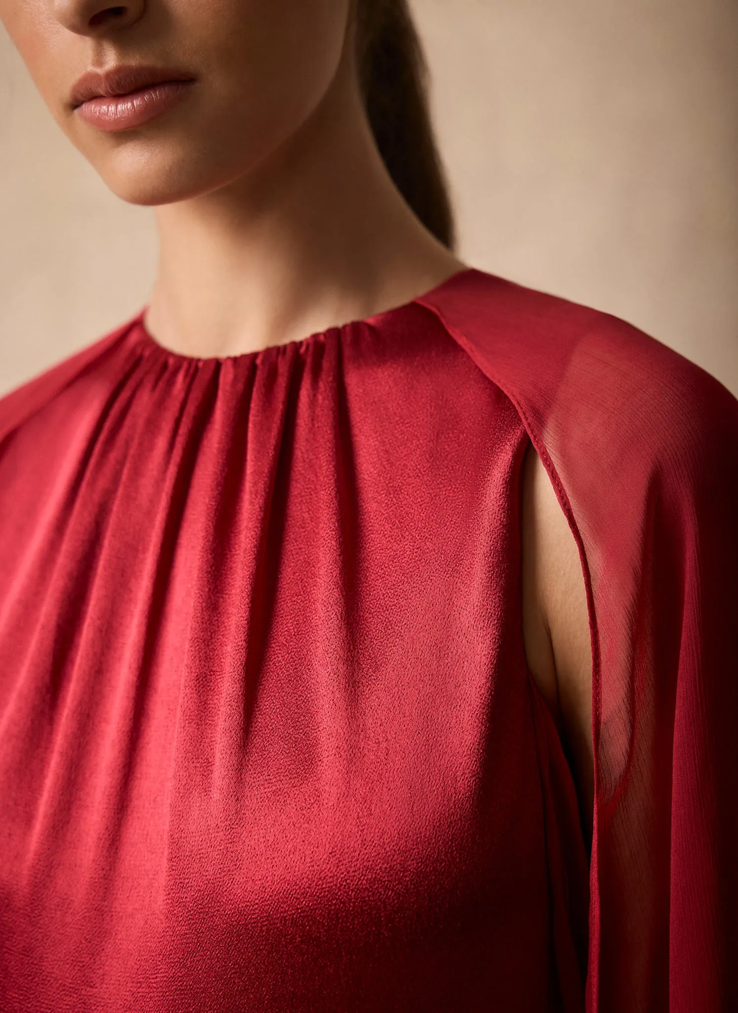 Red Cape Detail Maxi Dress sold by Mint Velvet product image thumbnail 5