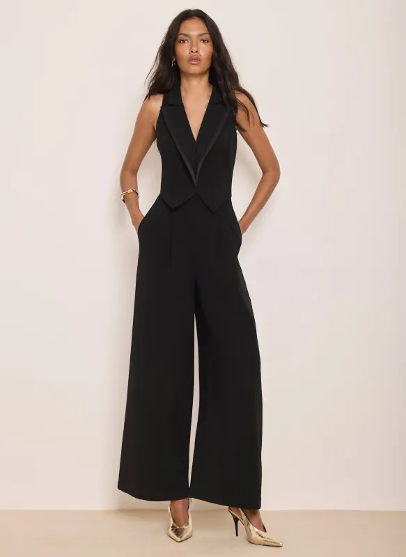 Black Tuxedo Jumpsuit made by Mint Velvet