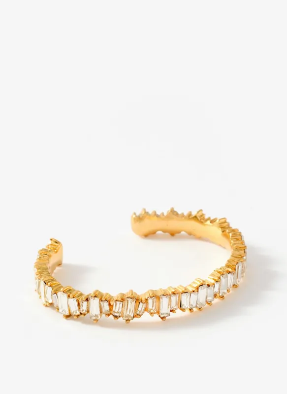 Gold Tone Crystal Statement Cuff Bracelet made by Mint Velvet