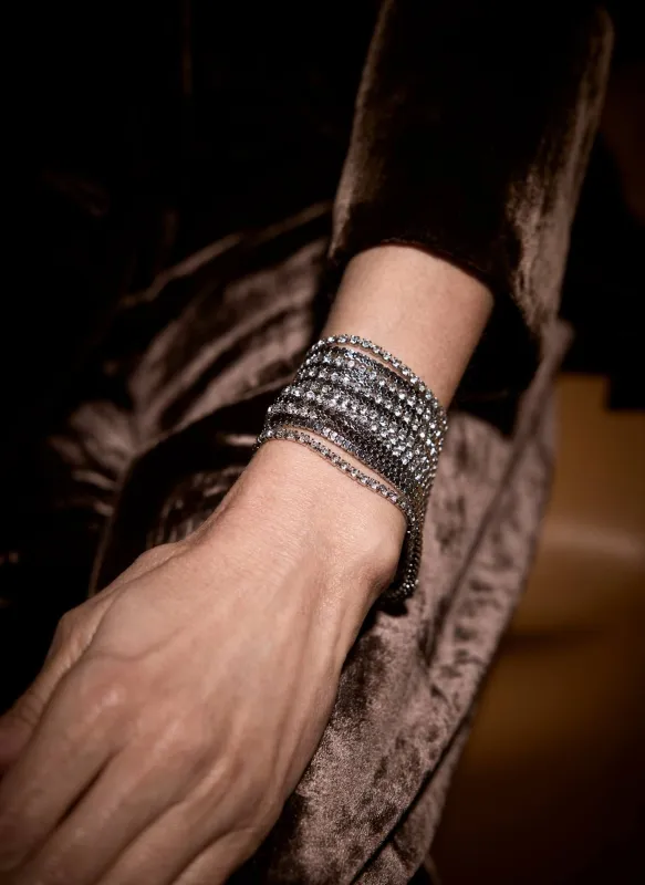 Silver Tone Chain Crystal Bracelet made by Mint Velvet