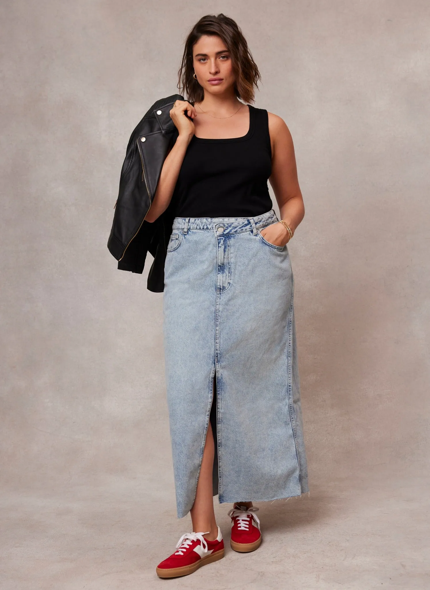 Light Indigo Denim Maxi Skirt sold by Mint Velvet