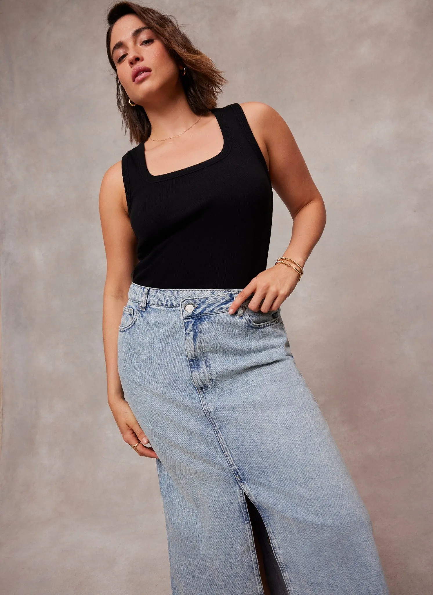 Light Indigo Denim Maxi Skirt sold by Mint Velvet product image thumbnail 2