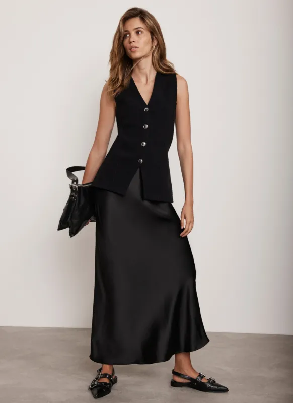 Black Longline Knit Waistcoat sold by Mint Velvet