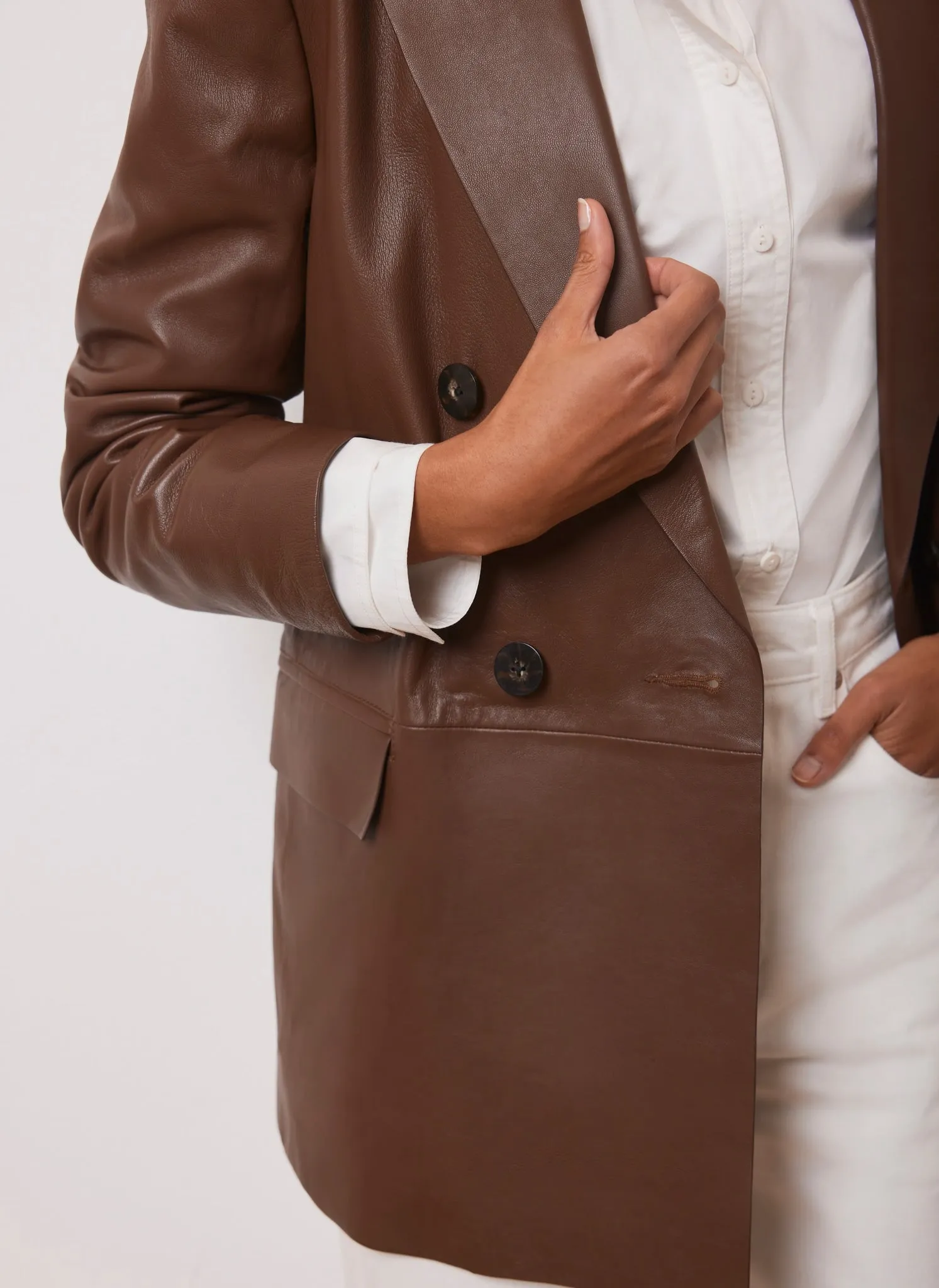 Tan Leather Blazer sold by Mint Velvet product image thumbnail 3