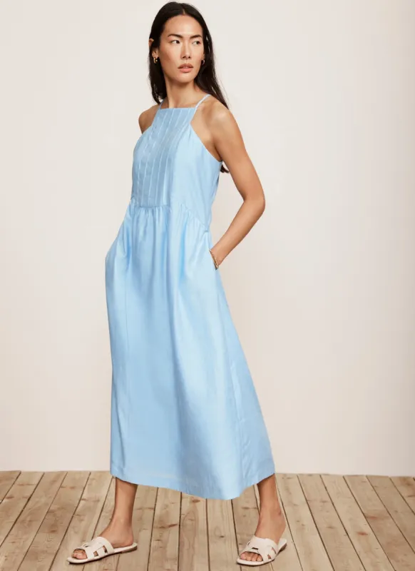 Blue Pleated Midi Dress sold by Mint Velvet