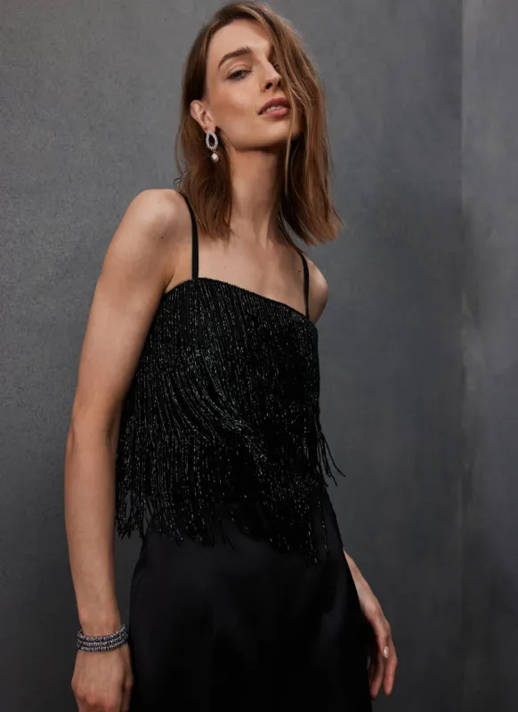 Black Embellished Top sold by Mint Velvet