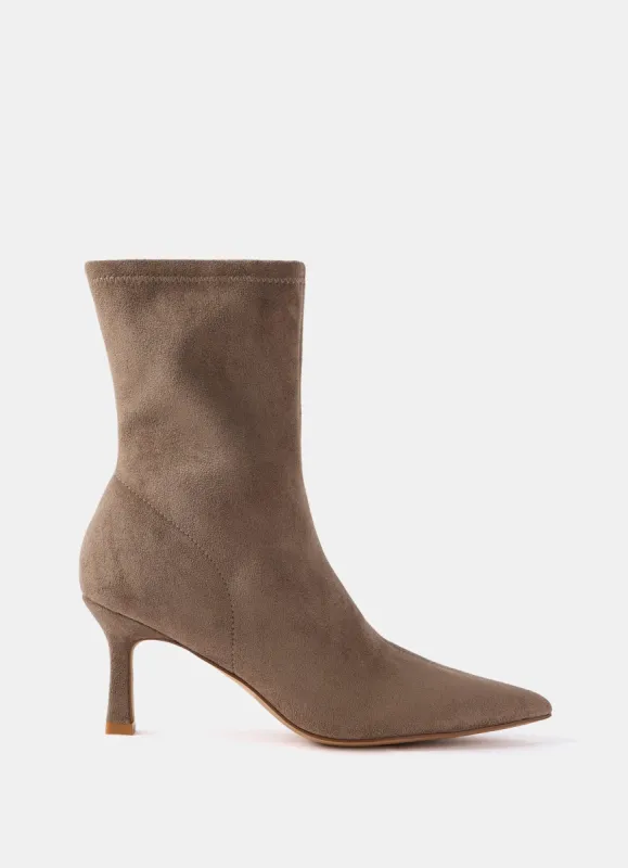 Neutral Suede Sock Boots sold by Mint Velvet