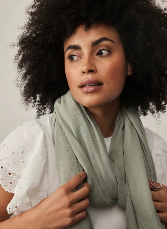 Khaki Metallic Lightweight Scarf sold by Mint Velvet
