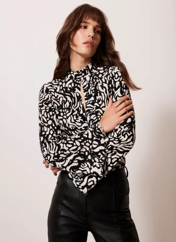Black Graphic Print Top sold by Mint Velvet
