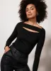 Black Cut Out Top sold by Mint Velvet