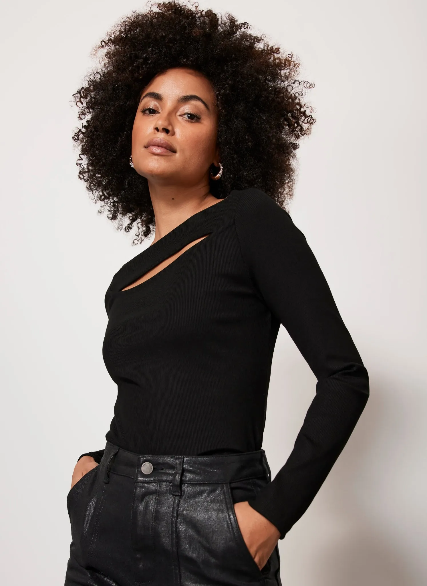 Black Cut Out Top sold by Mint Velvet