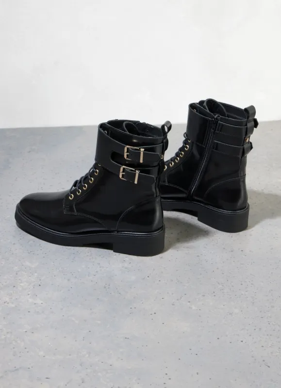 Black Patent Biker Boots sold by Mint Velvet