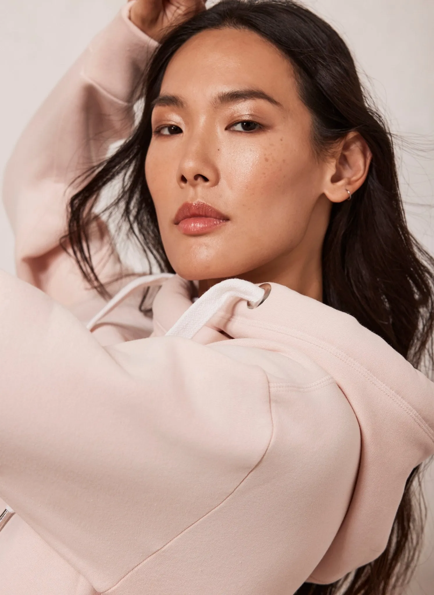 Pale Pink Cotton Hoodie sold by Mint Velvet product image thumbnail 3