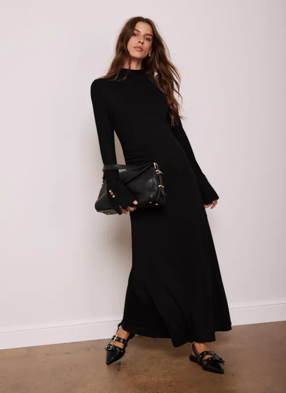 Black Ribbed Jersey Maxi Dress sold by Mint Velvet