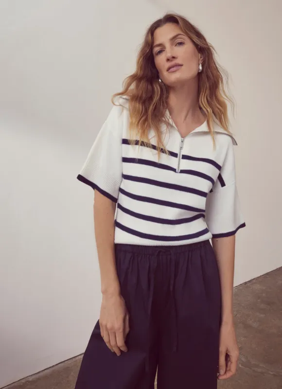 White Striped Knit Top sold by Mint Velvet