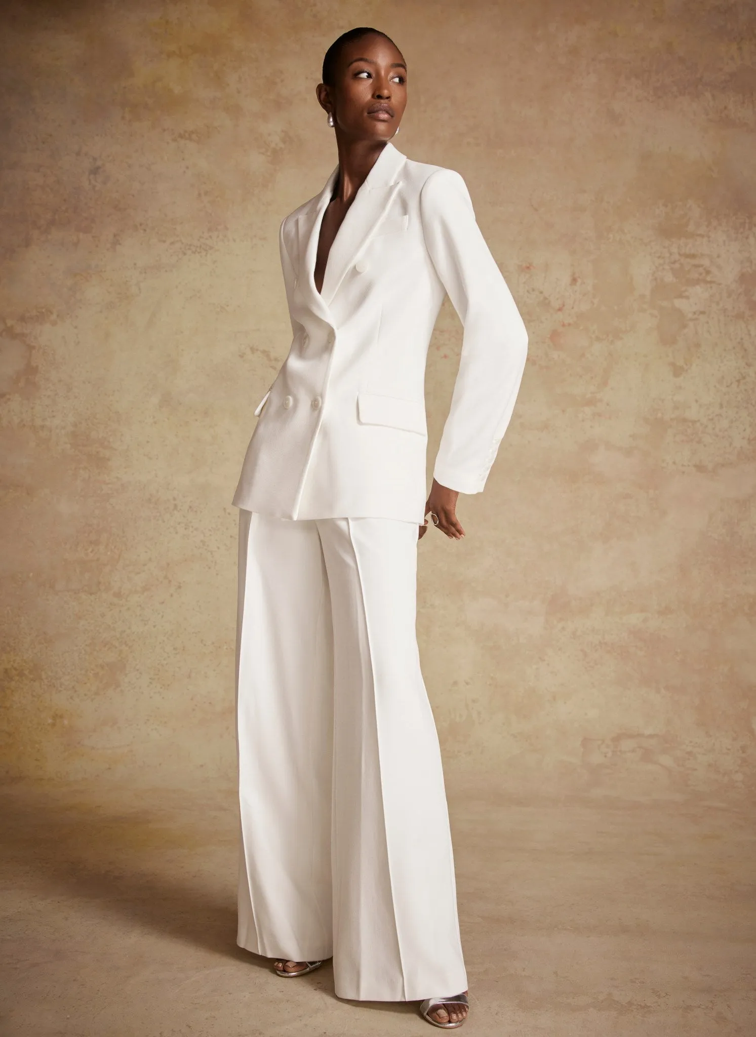 Cream Pleated Wide Trousers sold by Mint Velvet product image thumbnail 2